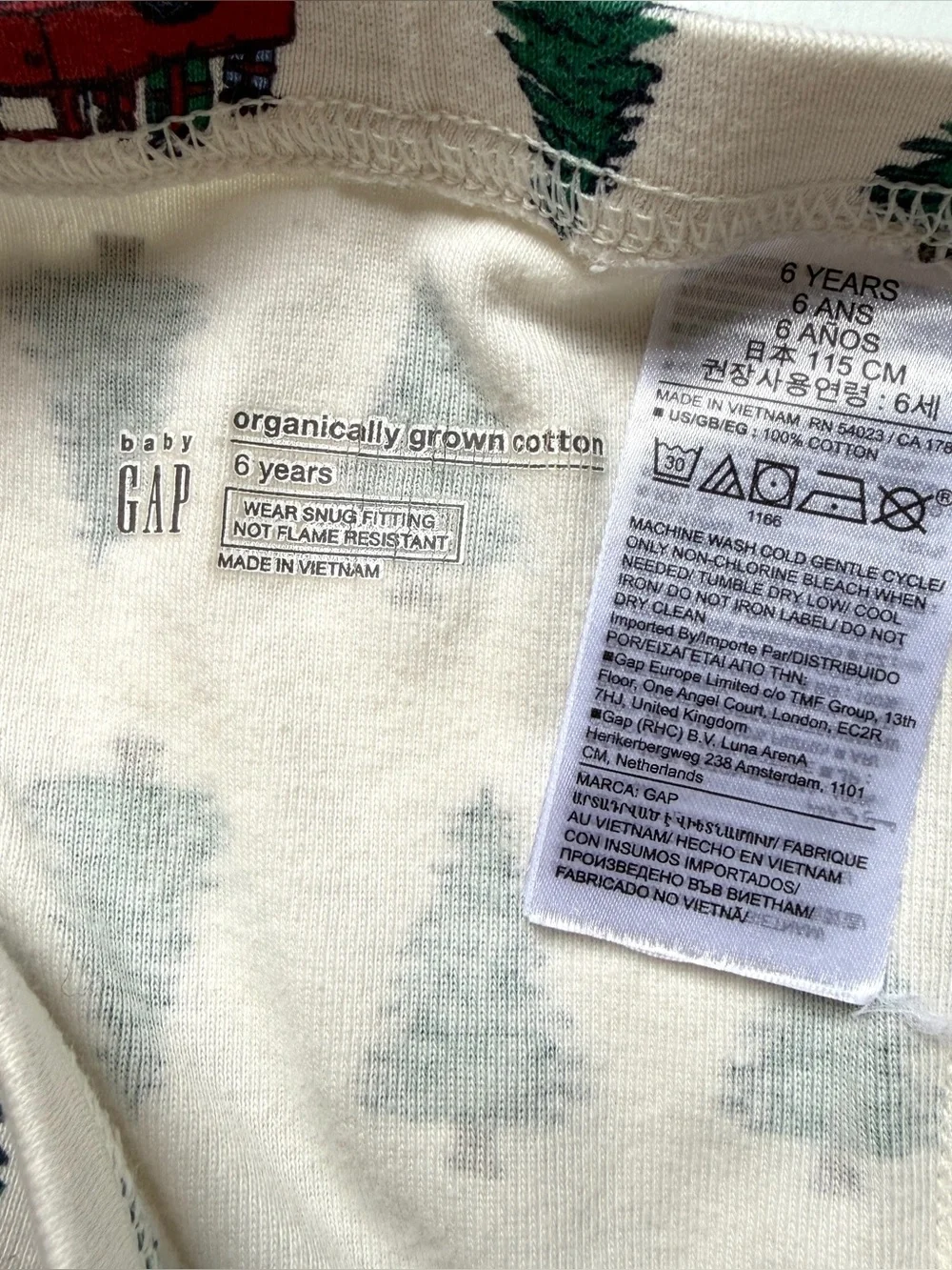 6🌲 GAP Kids Organic Cotton Red Pickup Truck & Green Christmas Trees PJ Set